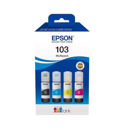 Epson 103 EcoTank Ink Bottles – Black, Cyan, Magenta & Yellow Epson 103 EcoTank Ink Bottles – Black, Cyan, Magenta & Yellow